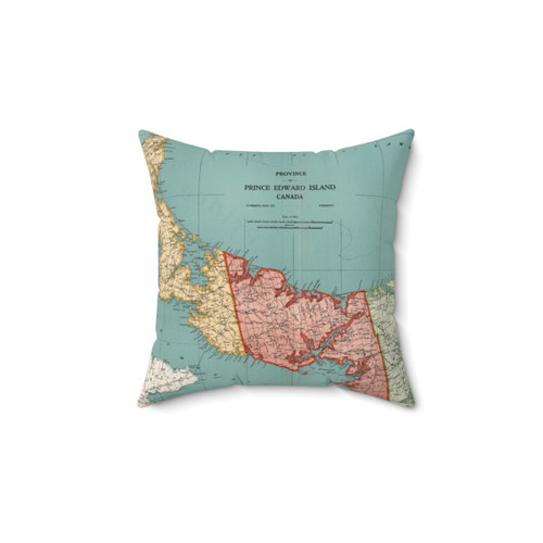 Vintage Prince Edward Island Map Pillow