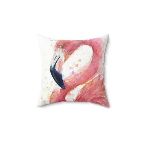 Flamingo Watercolor Decorative Throw Pillow