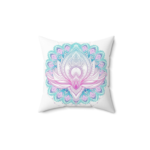 Vibrant Lotus Flower Decorative Pillow