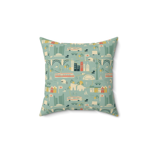 Toronto City Pillow with Streetcar Design