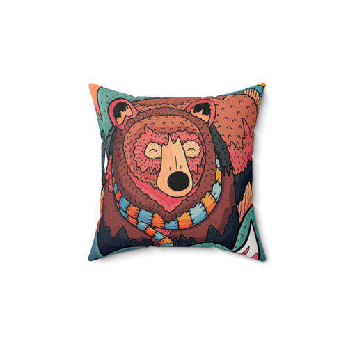 Winter Bear Forest Decorative Pillow