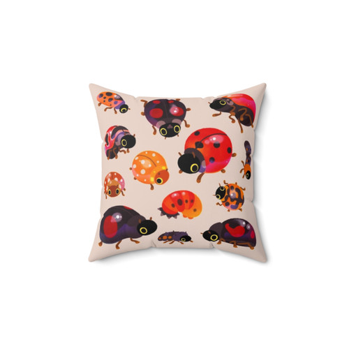Adorable Lady Beetle Throw Pillow