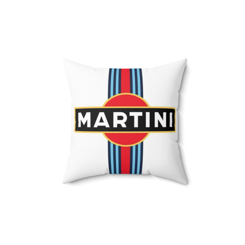 Martini Racing Stripe Pillow with Retro Formula 1 Design