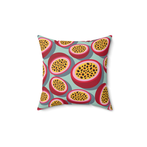 Colorful passion fruit patterned decorative pillow