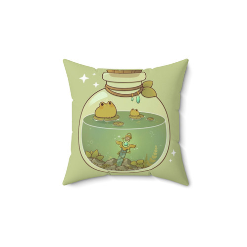 Enchanting frog potion decorative pillow