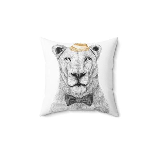 Get the Party Started (Color) Decorative Pillow featuring a fun, illustrated lion design