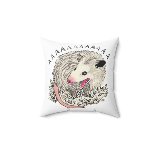 Scream Possum Pillow - Funny Opossum Meme Decor