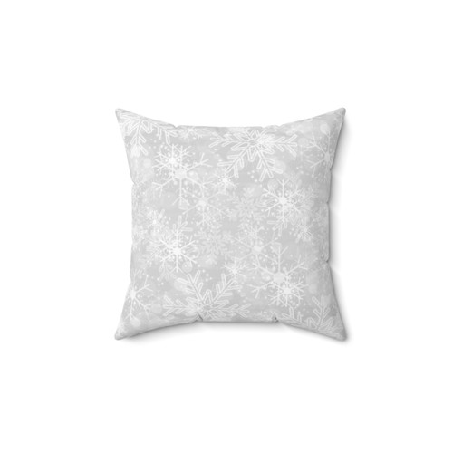 Silver Snowflake Pattern Decorative Pillow