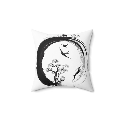Enso Zen Circle Japanese Symbol Pillow