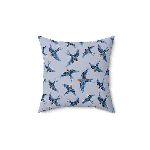 Swallows in Blue Decorative Throw Pillow