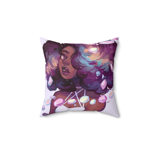 Mineral Stones Decorative Pillow with Lavender and Galaxy Design
