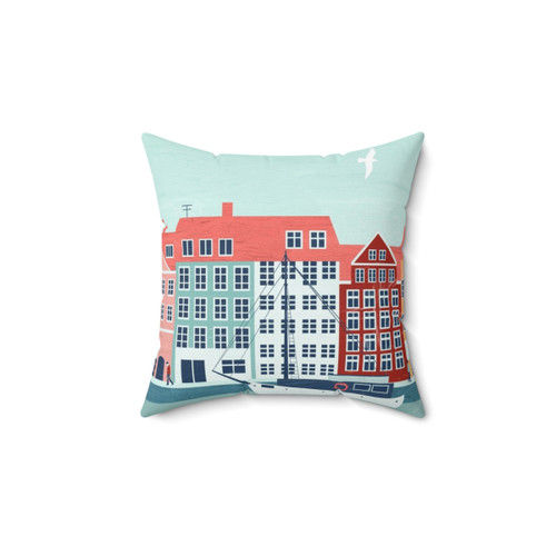Copenhagen Travel Poster Pillow