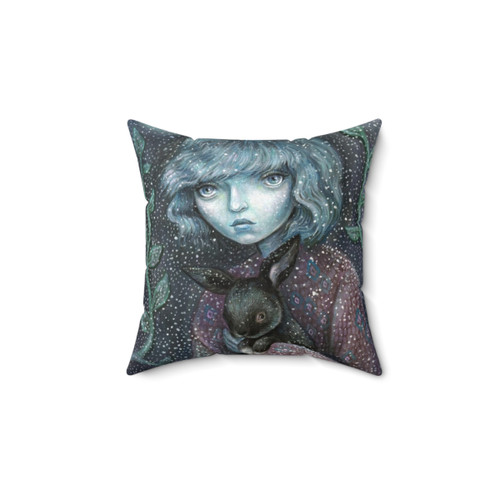 Cozy Winter's Coming Pillow with Bunny Design