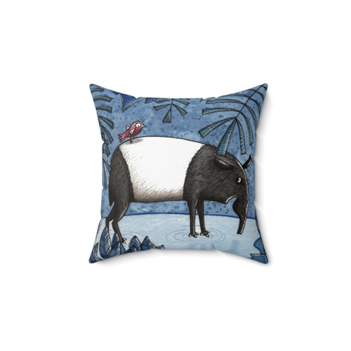 Tapir Watercolor Accent Pillow