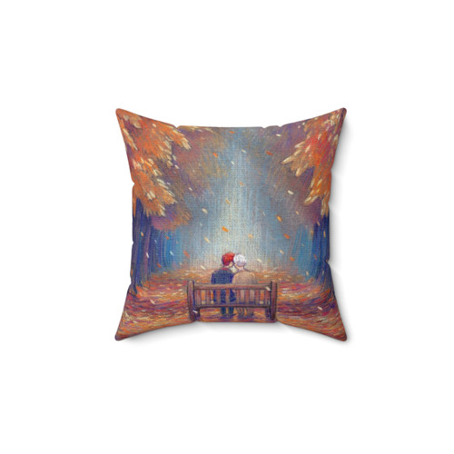 Autumn themed decorative pillow with nature and supernatural elements