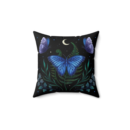 Blue Morpho Butterfly Decorative Pillow