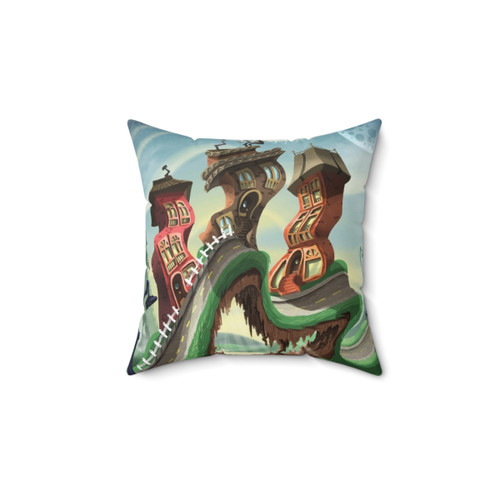 Crazy City 4 Pillow - Urban Cityscape Decor