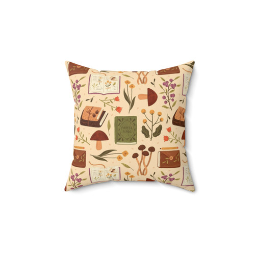 Bookish Forest Pillow featuring a cozy nature-inspired design