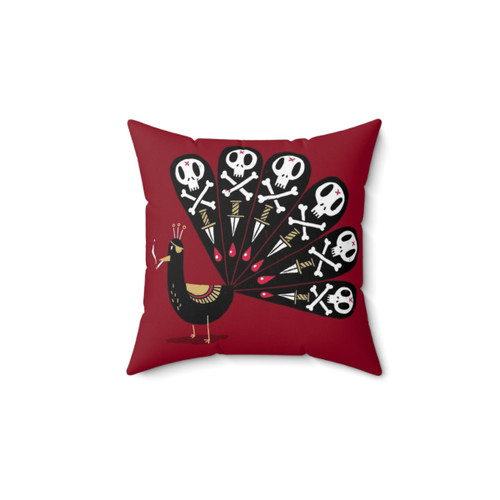 Dark Peacock Feather Accent Pillow