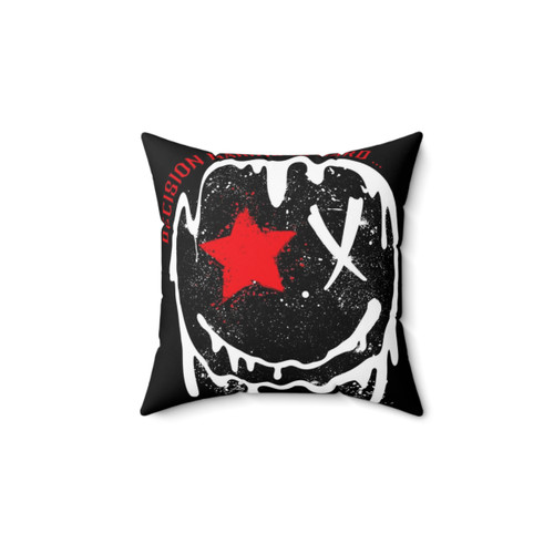 Grunge Smiley Face Pillow for Gamers