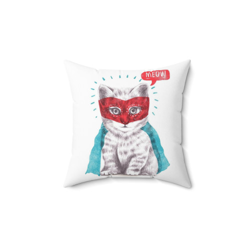 Superhero Cat Pillow - Adorable Kitty Hero Design