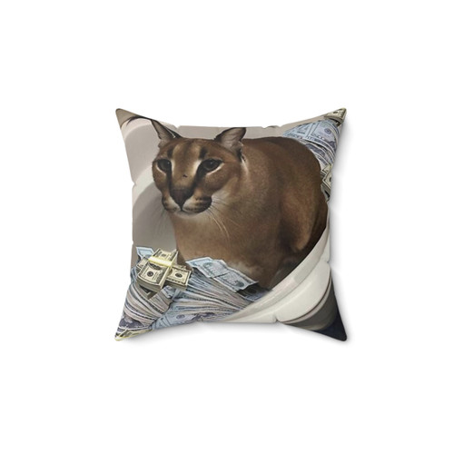 Big Floppa Cash Pillow - Adorable Cat Meme Decor