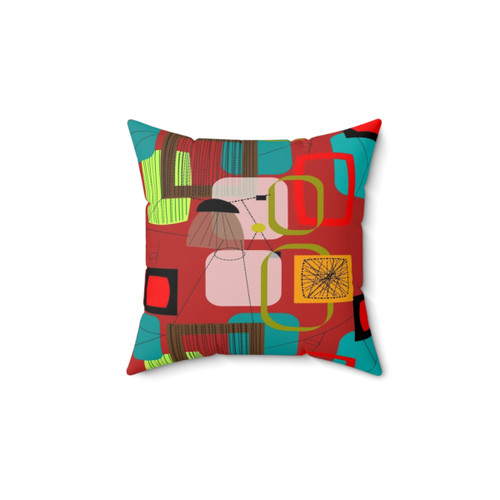 Mid-Century Modern Abstract Art Pillow