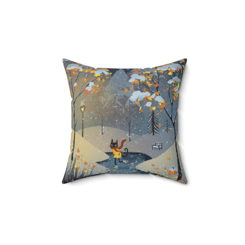 Adorable Cat Lover's Ice Skating Pillow