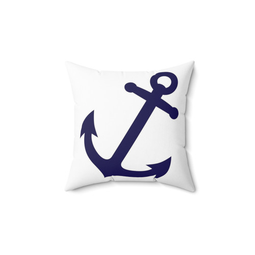 Navy Blue Anchor Decorative Pillow