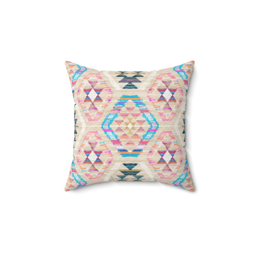 Textured Kilim Pattern Pastel Accent Pillow