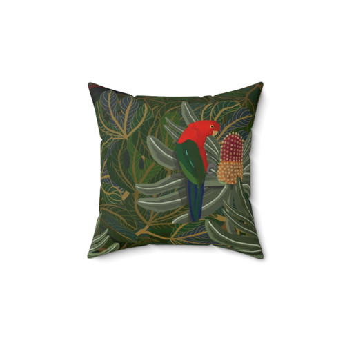 Banksia Parrots 2 Throw Pillow featuring Australian native birds