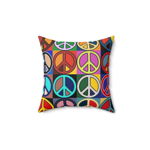Boho Peace Mosaic Decorative Pillow