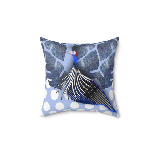 Vulturine Guinea Fowl Patterned Throw Pillow