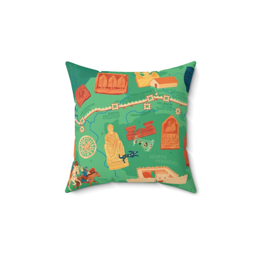 Hadrians Wall Illustrated Map Pillow