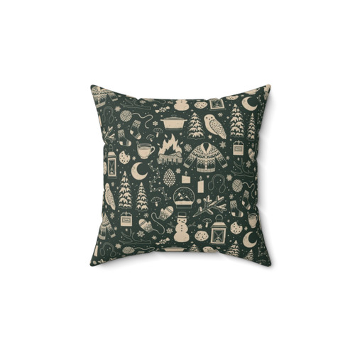Cozy Winter Nights Forest Pillow
