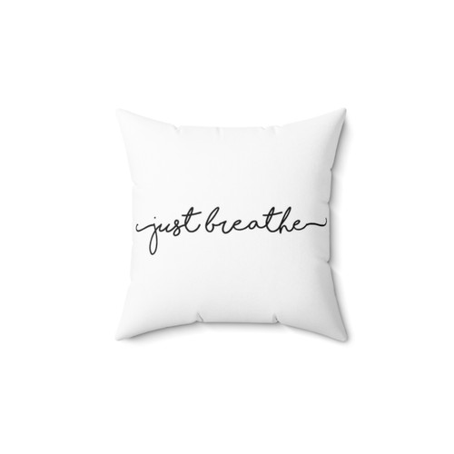 Breathe Easy Meditation Pillow with Calligraphic Design