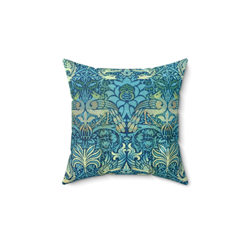 William Morris Dragon and Peacock Throw Pillow