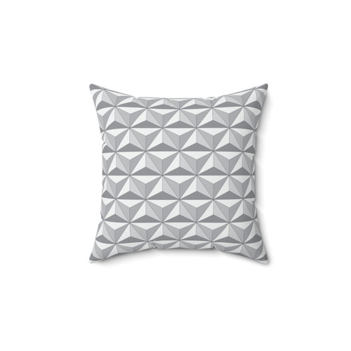 Geodesic Sphere Dark Greyscale Pillow