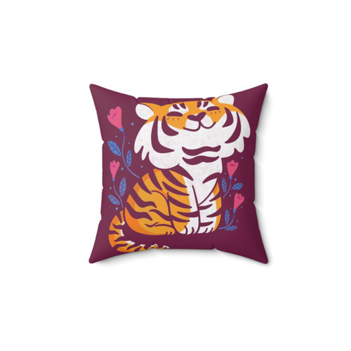 Flower Tiger Pillow - Cute and Whimsical Home Decor