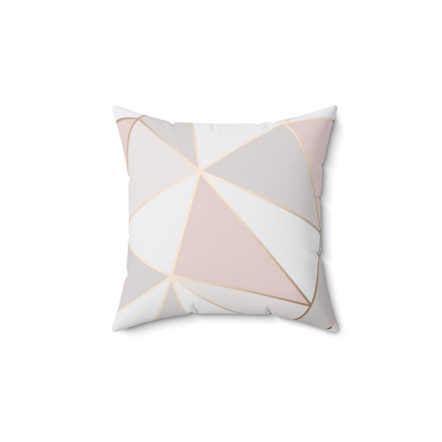 Geometric pink and gray throw pillow