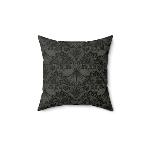 Stegosaurus Lace Black Grey Decorative Pillow
