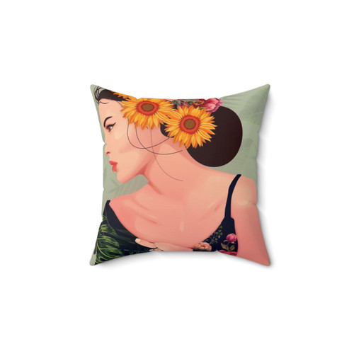 Tropical Summer Pillow with Floral Designs