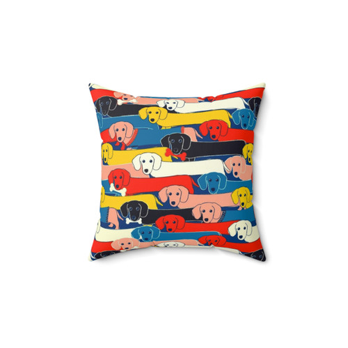 Colorful Cute Dogs Pattern Pillow
