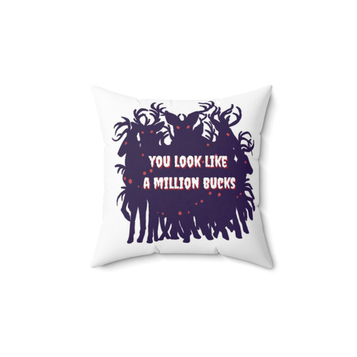 Creepy deer pillow with a pun design