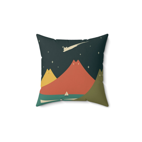 Boho Cat Landscape Throw Pillow