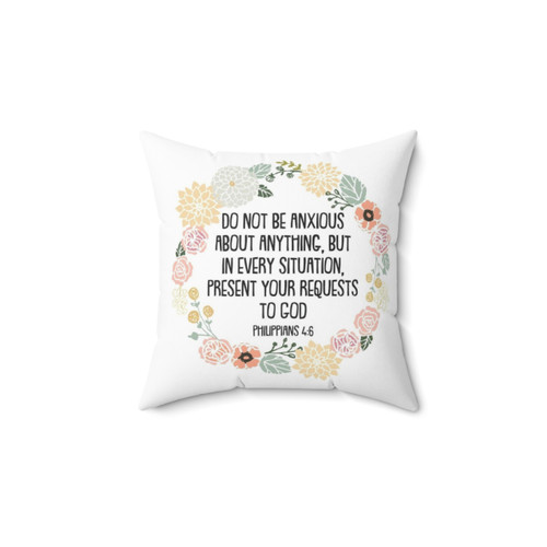 Philippians 4:6 Bible Verse Decorative Pillow
