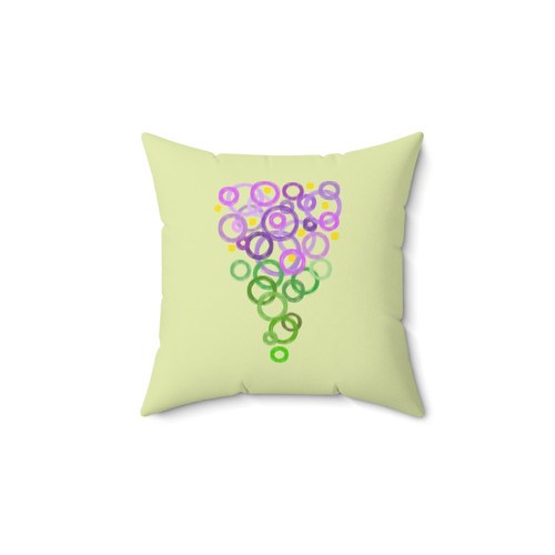 Purple Abstract Bubble Flower Pillow