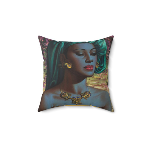Vintage Painting Reproduction Pillow featuring African Fashion Illustration
