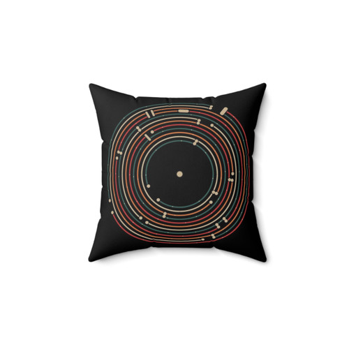 Vinyl Music Labyrinth Map Pillow