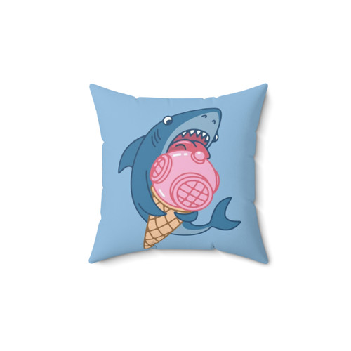 Adorable Shark Pillow with Ice Cream Design